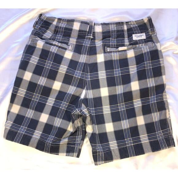 Abercrombie & Fitch Shorts Plaid Blue White Button Fly Mens Size 33 - Picture 4 of 12